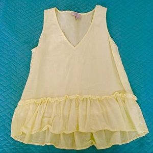 Loft cool yellow sleeveless peplum top XXSP
